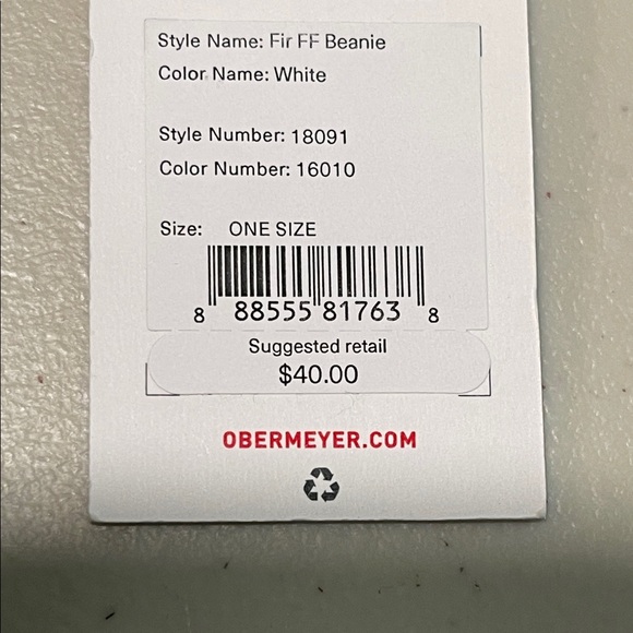 Obermeyer Black and Gray Knit Beanie with Pom-Pom - Picture 6 of 6